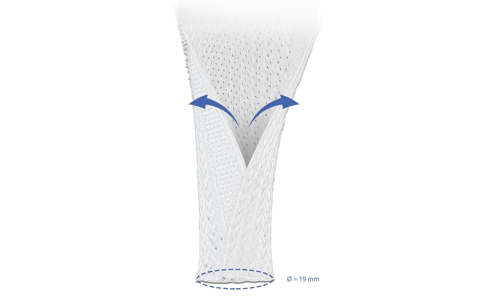 DeLOCK Kabelschlauch Ø 19 mm × 2 m, wiederverwendbar, selbstschliessend, hitzebeständig – weiss