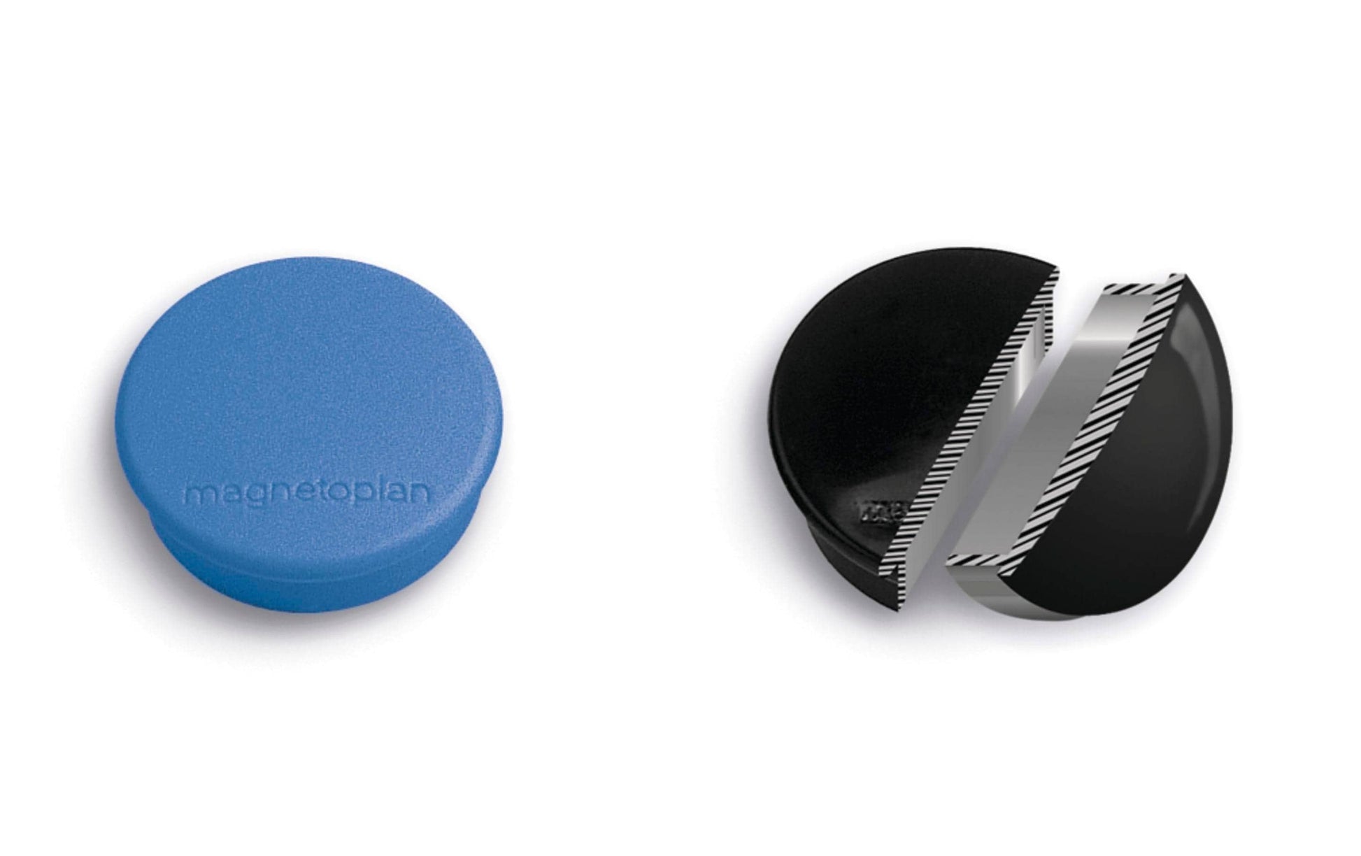 Magnetoplan Tafelmagnete – Ø 24 mm, 10 Stk., schwarz