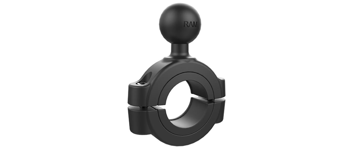 RAM Mounts Rohrschelle, drehbar – für Rohr-Ø 28,58–38,1 mm – Schwarz, Aluminium/Kautschuk