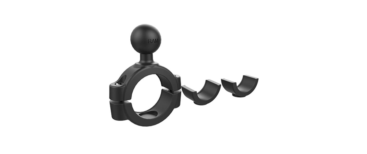 RAM Mounts Rohrschelle, drehbar – für Rohr-Ø 28,58–38,1 mm – Schwarz, Aluminium/Kautschuk