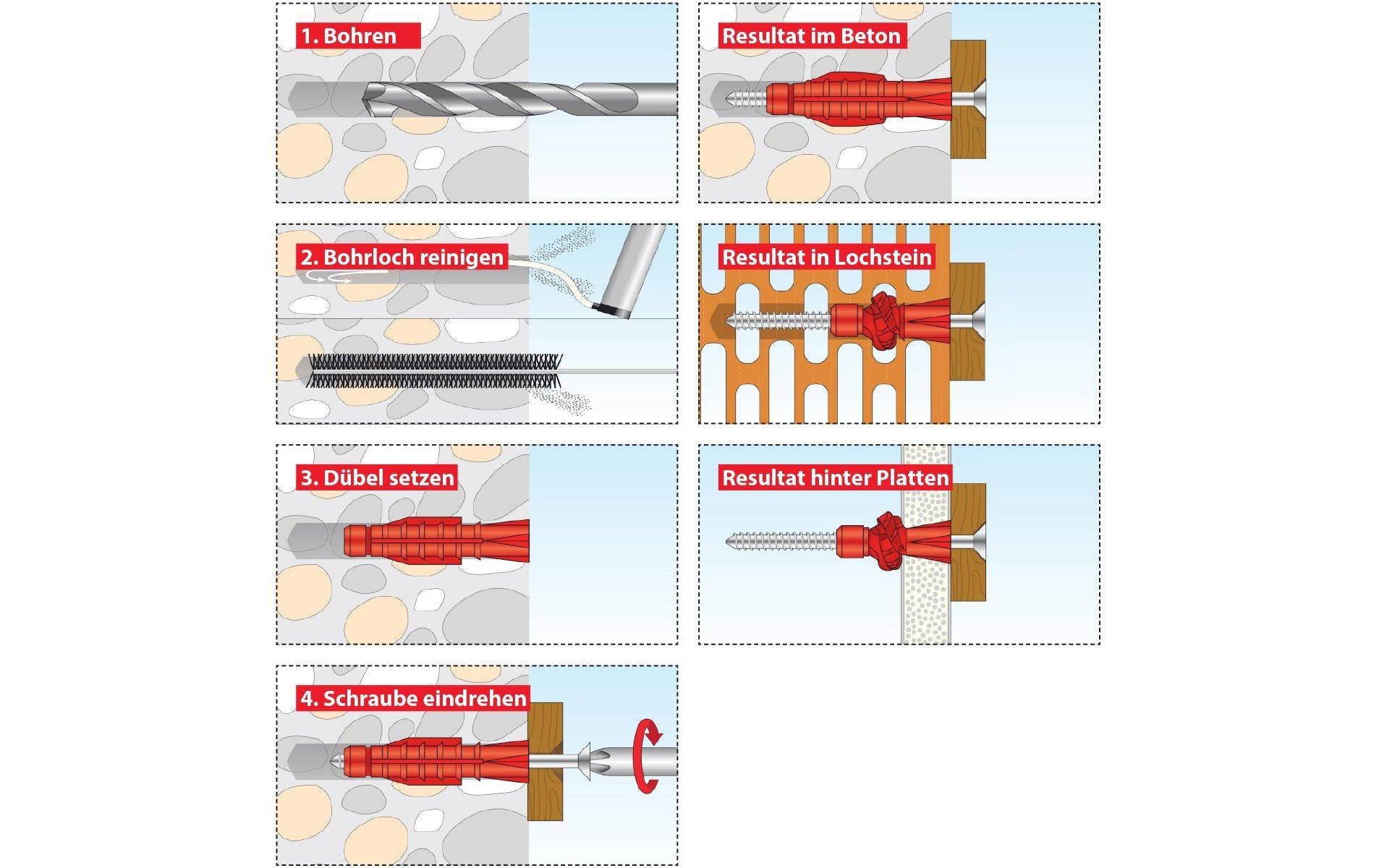 Tox-dübel TOX Allzweckdübel Tri – Ø 10 × 61 mm, 45 Stk., für Beton