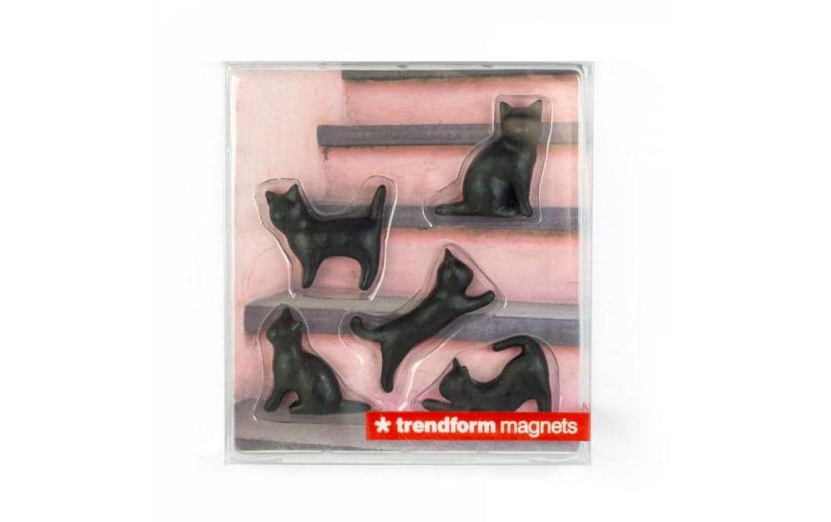 Trendform Meow Tafelmagnete – Ø 29 mm – 5 Stück, Schwarz, Kunstharz
