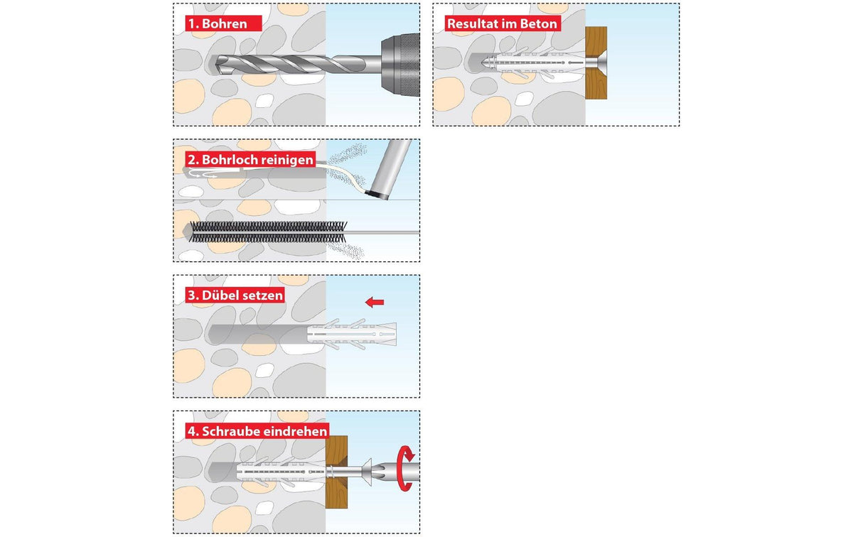 TOX Spreizdübel Barracuda – Ø 5 × 25 mm, Nylon, Grau, 100 Stk.