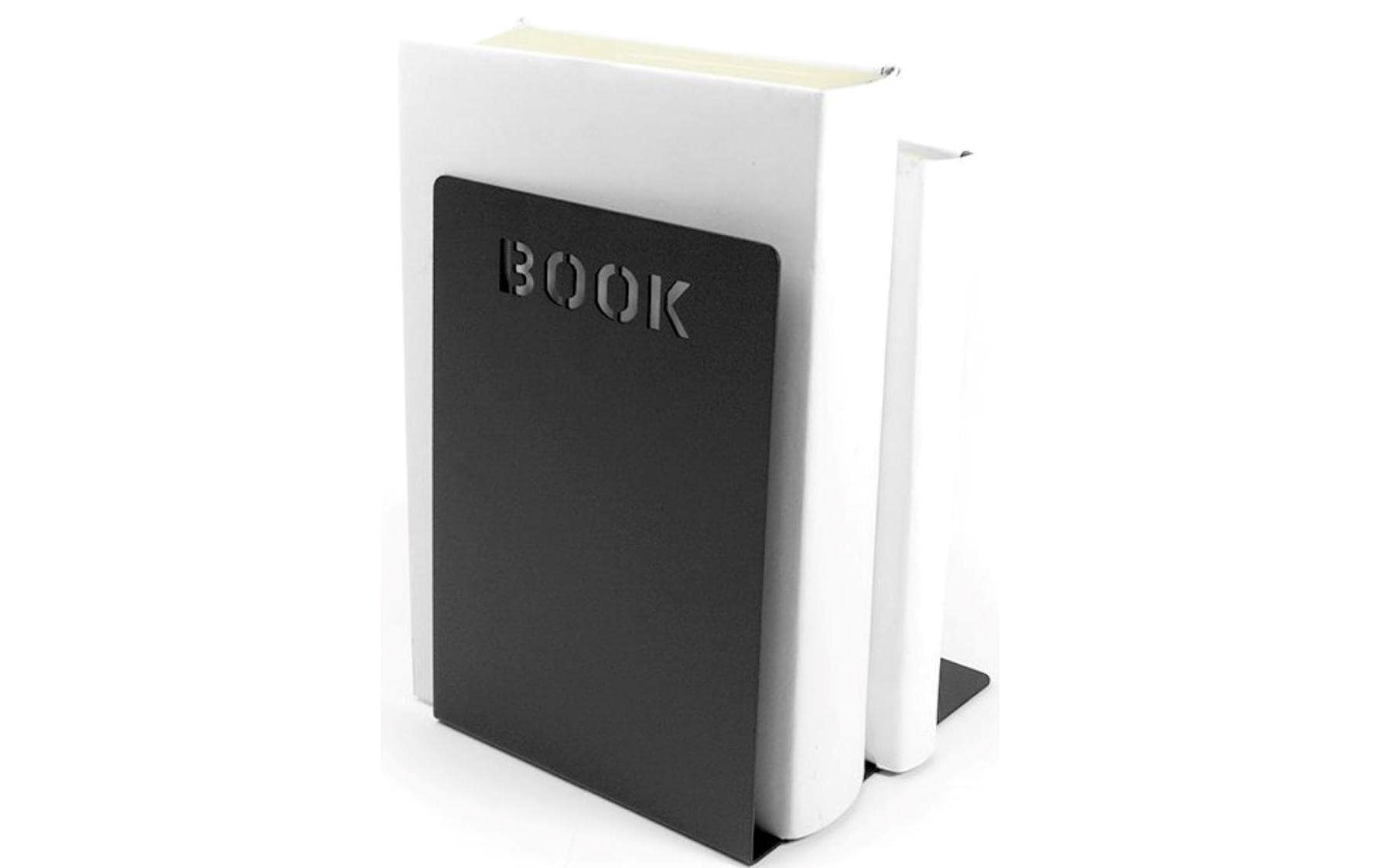 Trendform BOOK Buchstützen – schwarz, Metall, B 120 × H 180 × T 120 mm