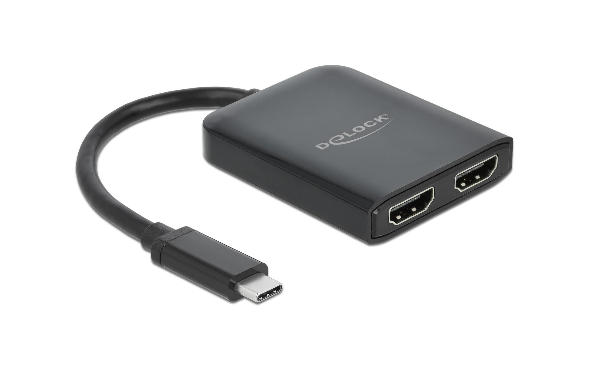 DeLOCK MonitorSplitter – USB-C > 2× HDMI, 4K bis 30 Hz, MST, Schwarz