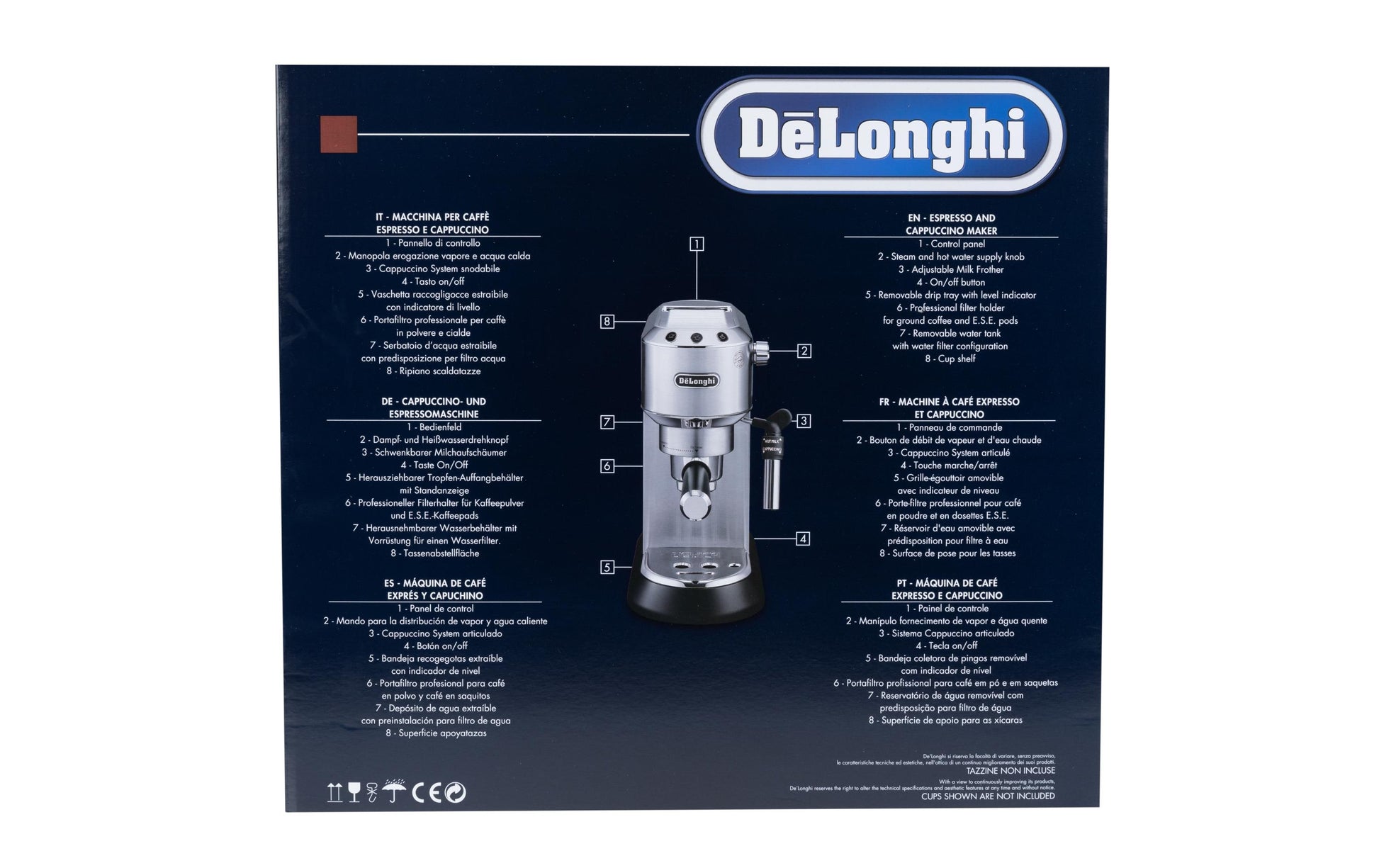 De’Longhi Dedica EC 685.W Siebträgermaschine – für E.S.E.-Pads, 15 bar, 1 l, Weiss