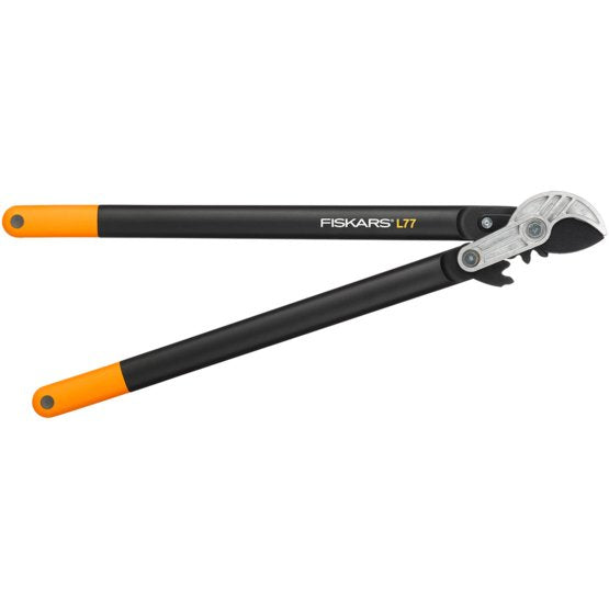 Fiskars PowerGear II L77 – Amboss-Astschere 686 mm, Schnittkapazität 50 mm, Schwarz/Orange