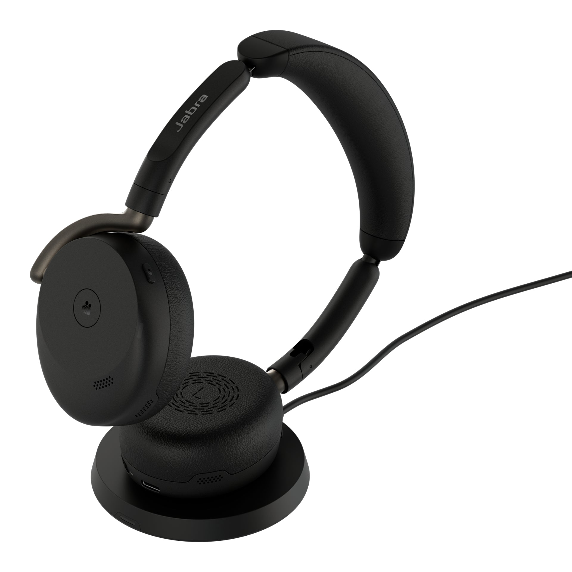 Jabra Evolve3 65 Flex MS Office-Headset – On-Ear, BT, MS Teams zertifiziert, mit USB-A-Dongle, Schwarz