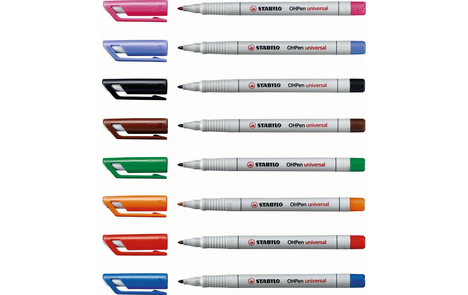 STABILO Non-Permanent-Marker – mittel 1 mm – sortiert – 8er-Set – feucht abwischbar