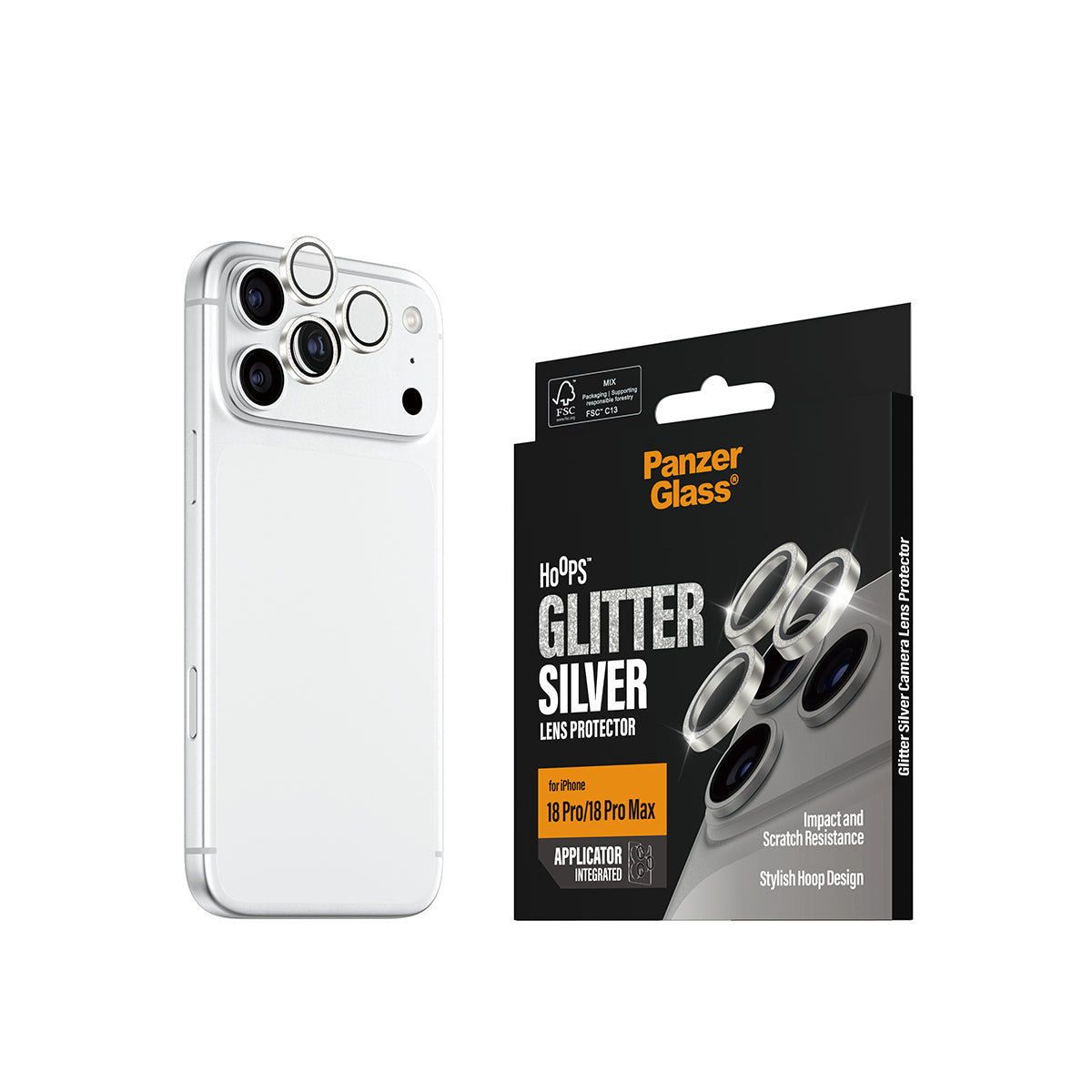 PanzerGlass Kameralinsenschutz – für iPhone 18 Pro/18 Pro Max – Silber