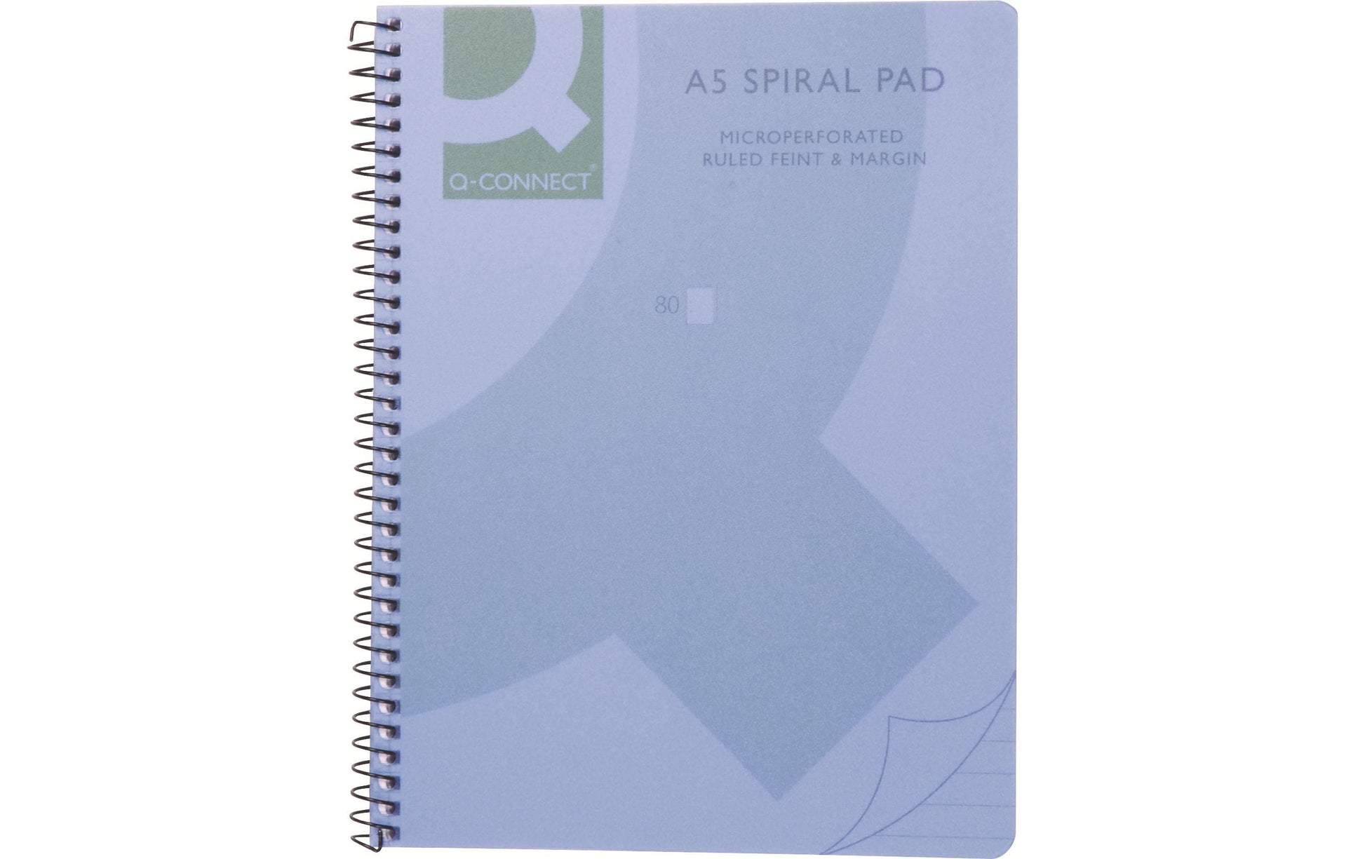 Connect Collegeblock, A4, kariert, Spiralbindung, 80 Blatt, 70 g/m² – hellblau, 5er-Pack