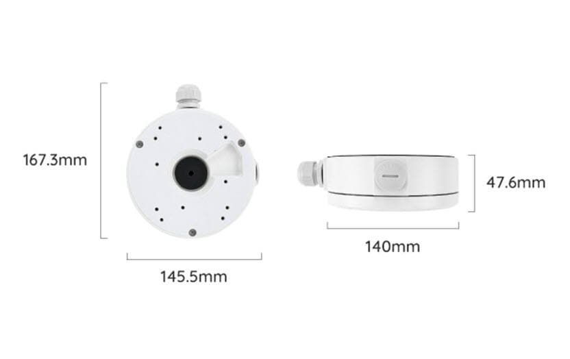 Reolink D20 Anschlussdose – Aluminium, 145,5 × 167,3 × 47,6 mm – für D800, RLC-520, RLC-422 und andere – Weiss