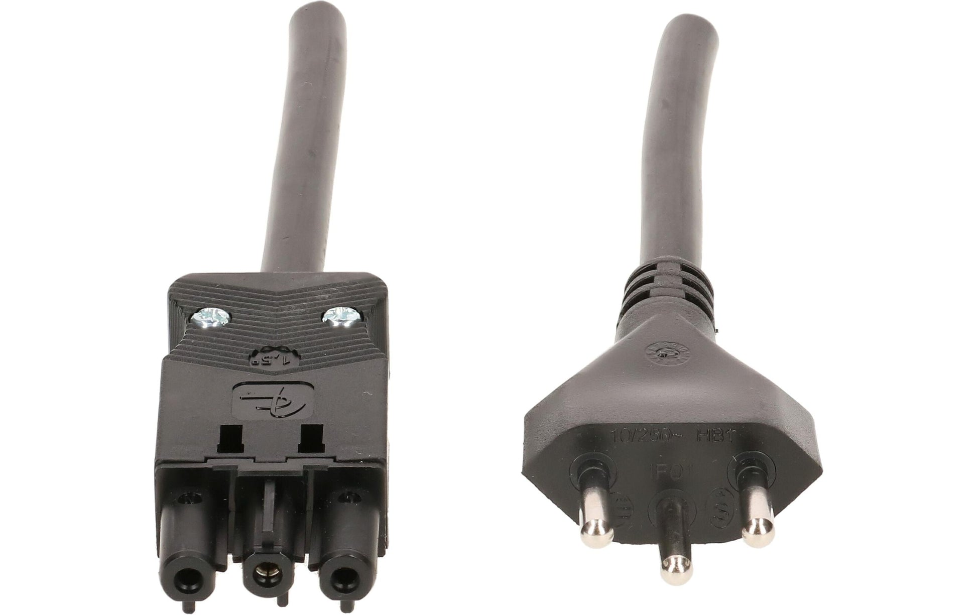 Max Hauri AG Netzkabel, T12 auf GST18I3, montiert, 230 V, 5 m, Schwarz, 139973