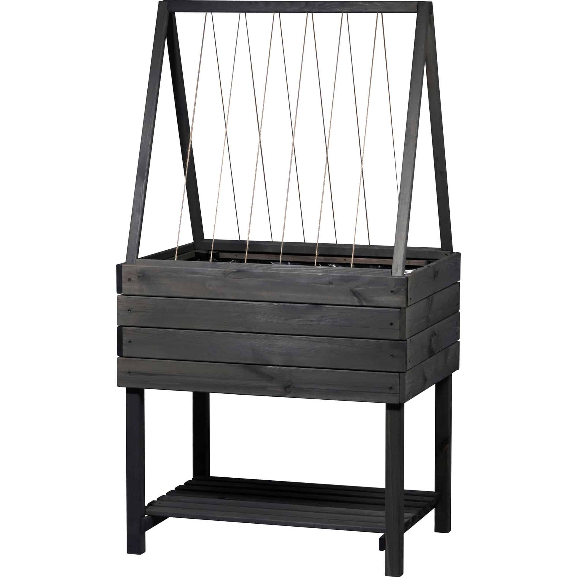 Dobar Tischübertopf – 78 × 78 × 58 cm – Kiefernholz & Kunststoff, Anthrazit