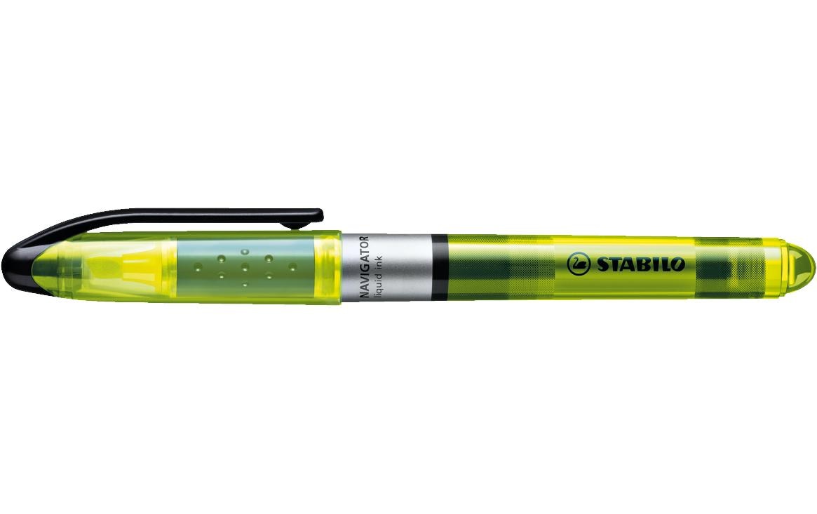STABILO Navigator Textmarker – 10er Set, Farben: Gelb, Keilspitze 2–5 mm