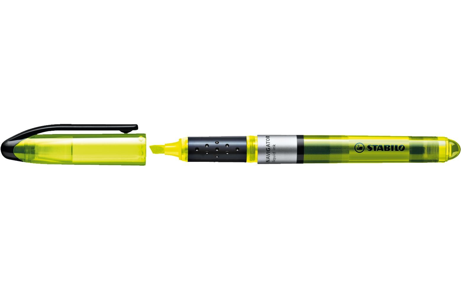 STABILO Navigator Textmarker – 10er Set, Farben: Gelb, Keilspitze 2–5 mm