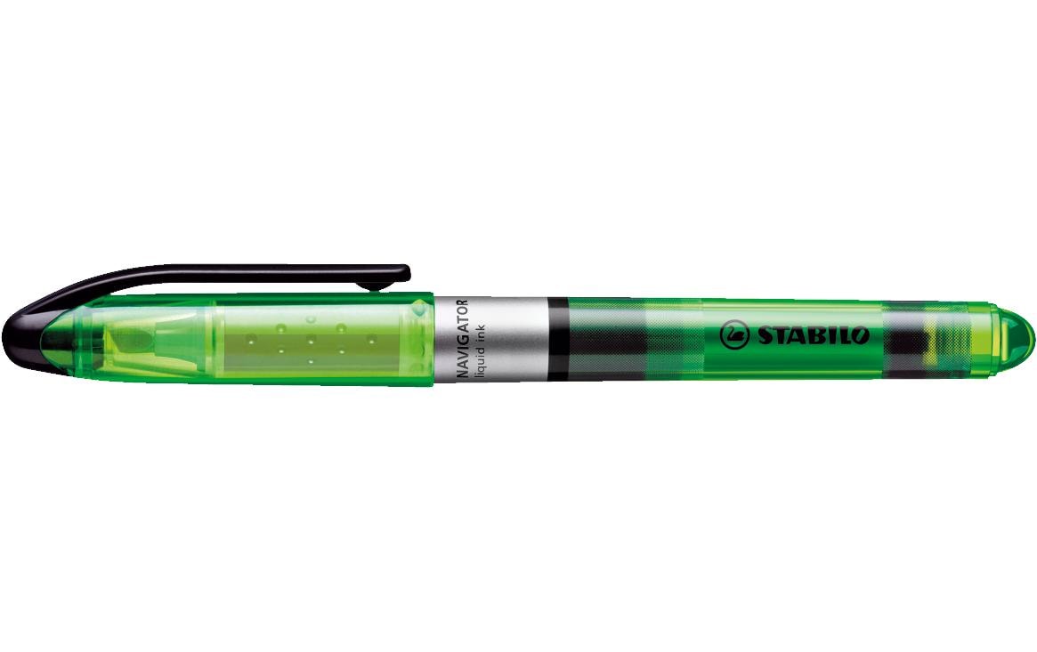 STABILO NAVIGATOR Textmarker – 10er Set, Farben: Grün, Strichstärke 2–5 mm