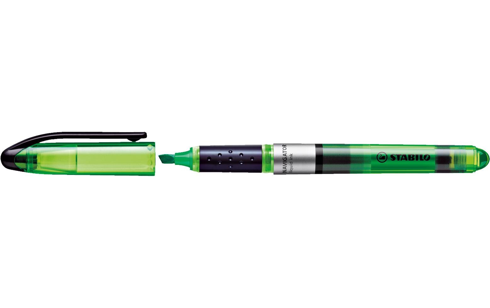 STABILO NAVIGATOR Textmarker – 10er Set, Farben: Grün, Strichstärke 2–5 mm