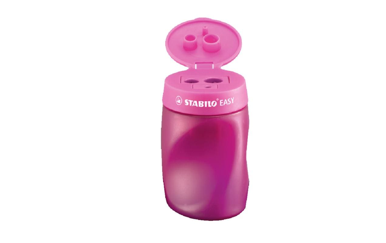 STABILO Dreifach-Spitzdose – für Rechtshänder – Kunststoff – Pink – Kindersicherung