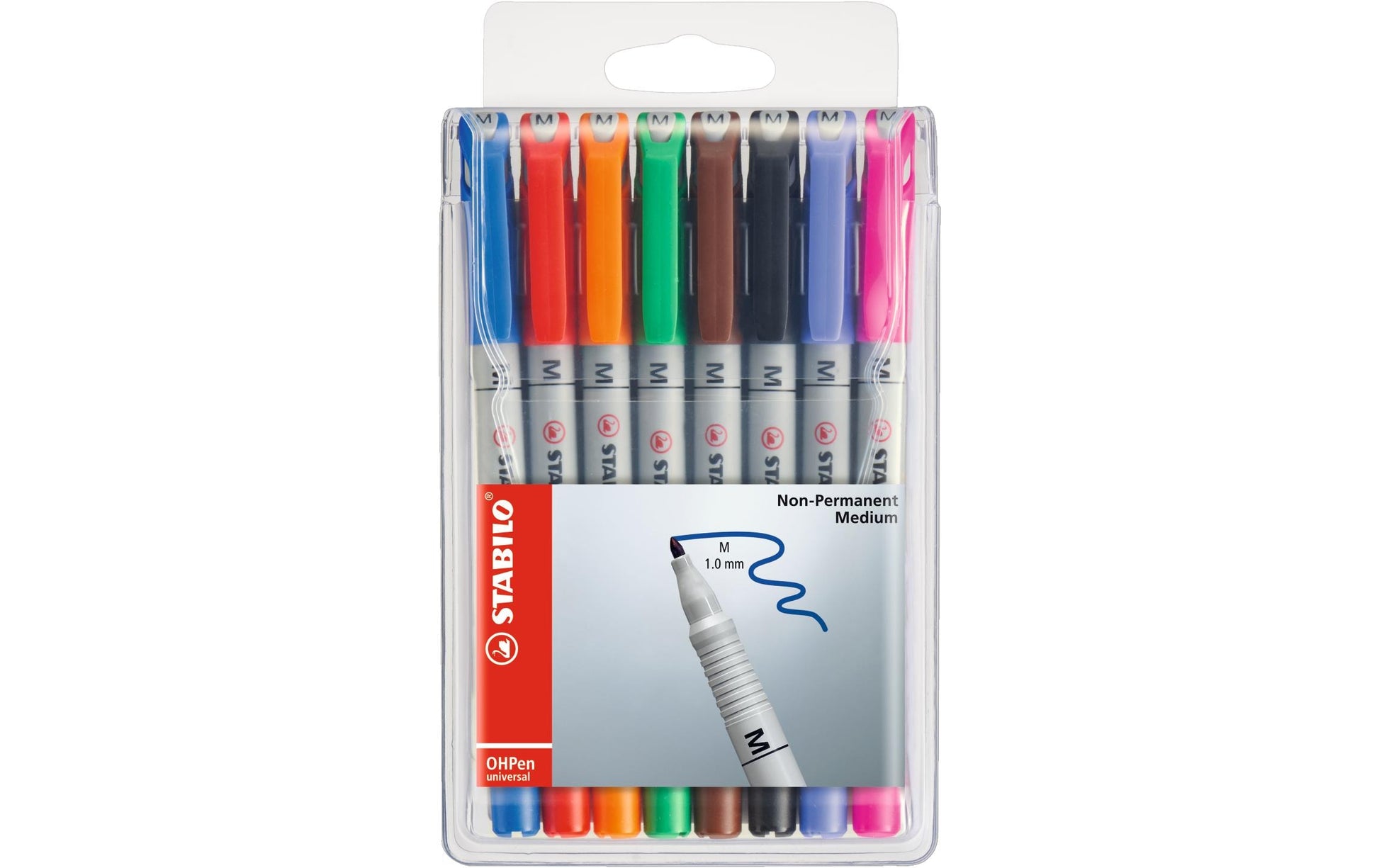 STABILO Non-Permanent-Marker – mittel 1 mm – sortiert – 8er-Set – feucht abwischbar