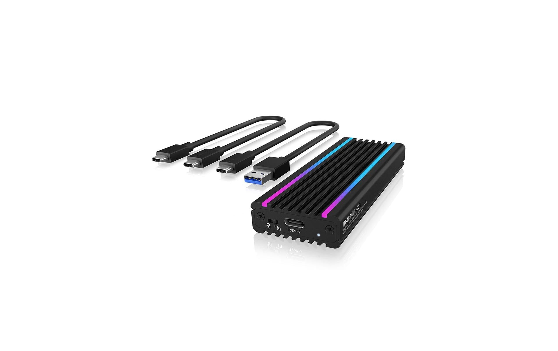 ICY BOX IB-1824ML-C31 – 1-Schacht SSD-Gehäuse – NVMe, PCIe 3.0, USB-C 10 Gbit/s, für M.2 22 mm (30/42/60/80 mm)