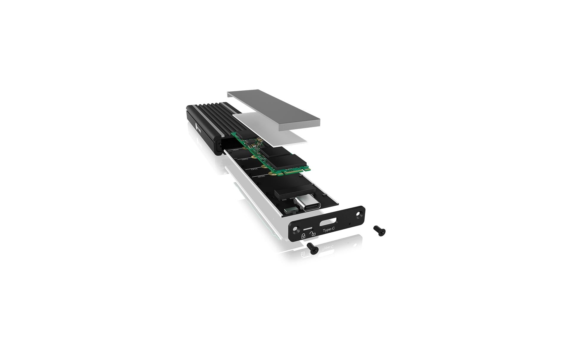 ICY BOX IB-1824ML-C31 – 1-Schacht SSD-Gehäuse – NVMe, PCIe 3.0, USB-C 10 Gbit/s, für M.2 22 mm (30/42/60/80 mm)