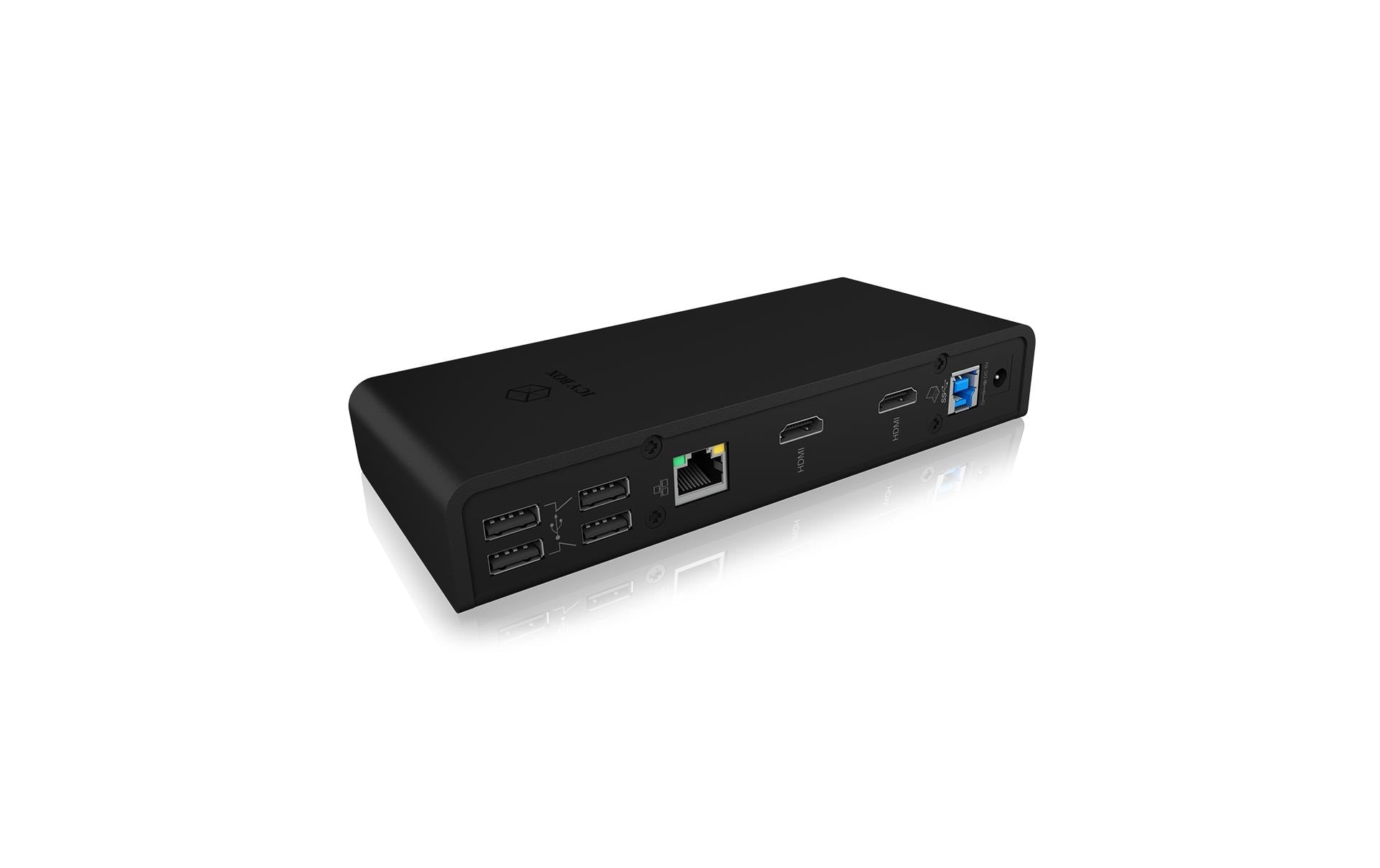 ICY BOX IB-DK2251AC Dockingstation – USB-A, 2× HDMI, 6× USB-A, 1× USB-C, GbE, 3,5 mm Audio, für Windows/Mac