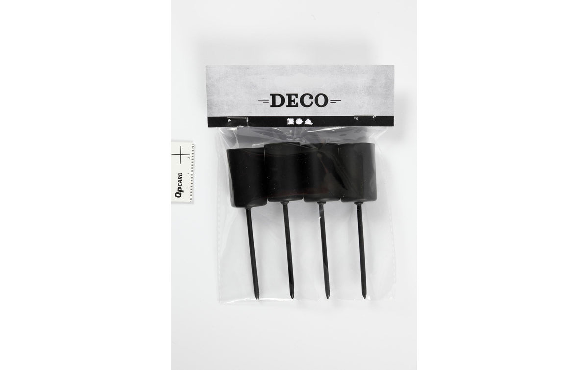 Creativ Company Kerzenständer – Metall, Schwarz – Ø 2,25 × 9,5 cm – 4-teilig