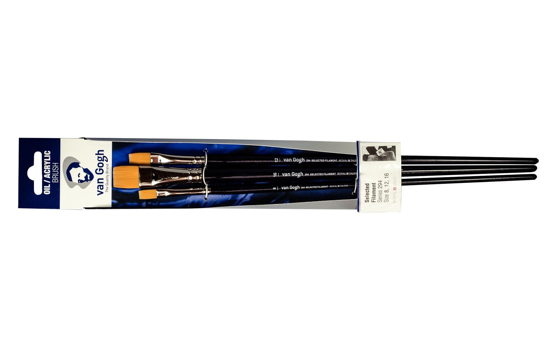 Van Gogh 294 Acryl Pinsel-Set – Flachpinsel, Synthetisch, Grösse 8/12/16, 3er-Set