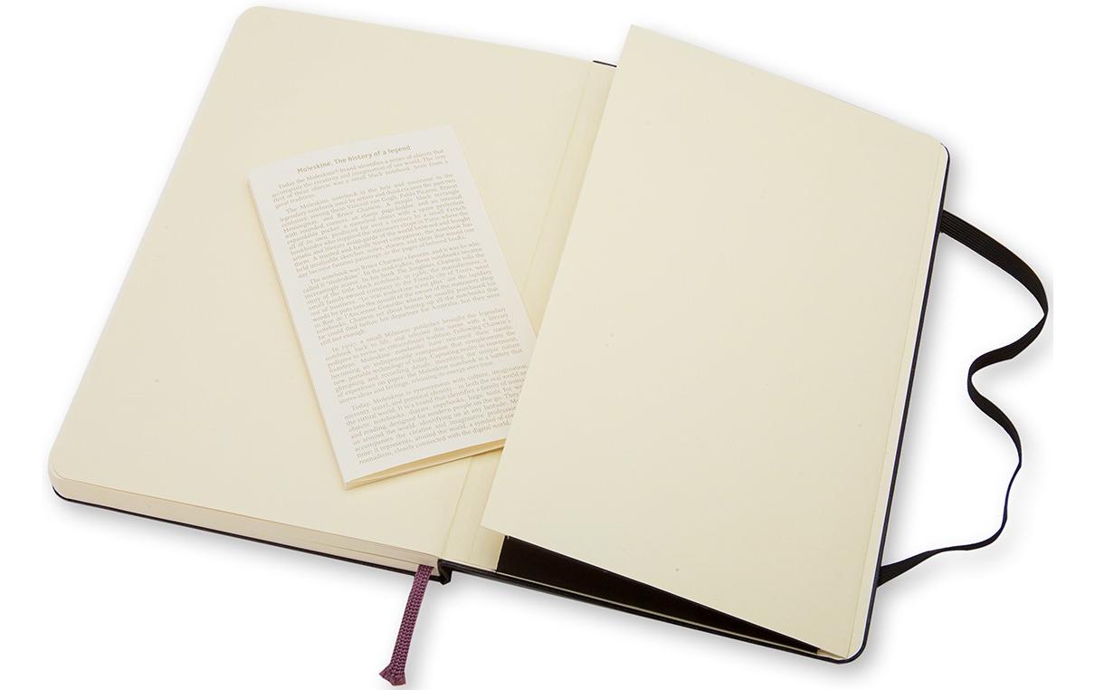Moleskine Notizbuch, A6, blanko, Fadenheftung, Hardcover, 192 Seiten, 70 g/m² – schwarz