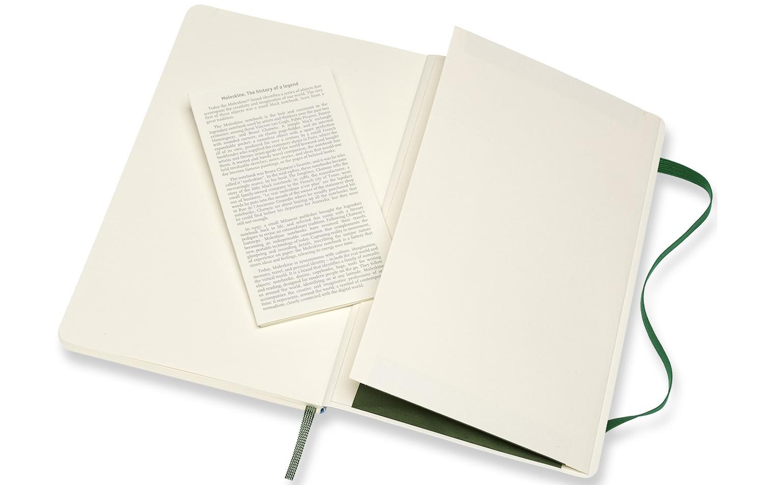 Moleskine Notizbuch A5, liniert, Fadenheftung, Softcover, 192 Seiten, 70 g/m² – grün