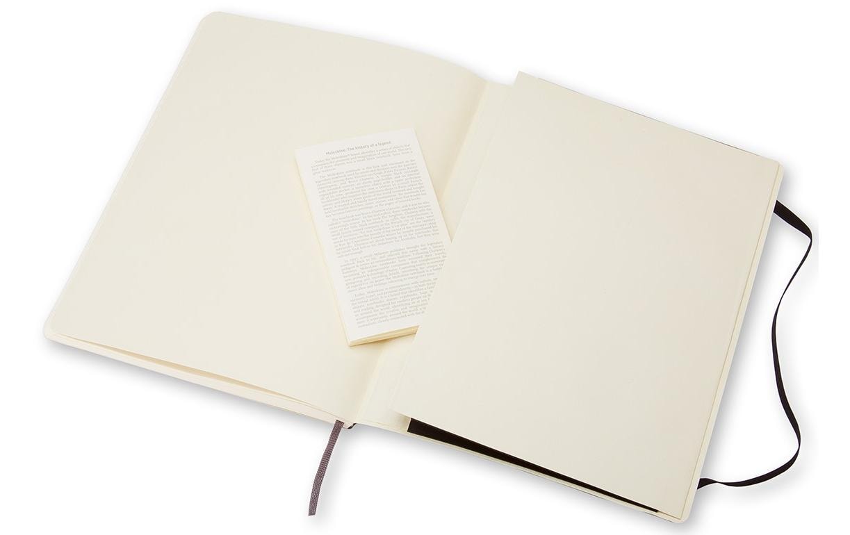 Moleskine Notizbuch, 190 × 250 mm, blanko, Fadenheftung, Softcover, 192 Seiten, 70 g/m² – schwarz