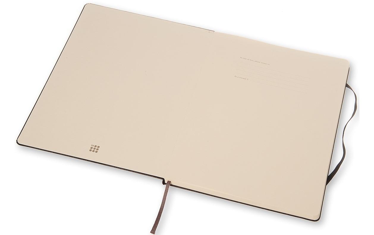 Moleskine Notizbuch, 190 × 250 mm, liniert, Fadenheftung, Hardcover, 192 Seiten, 70 g/m² – schwarz