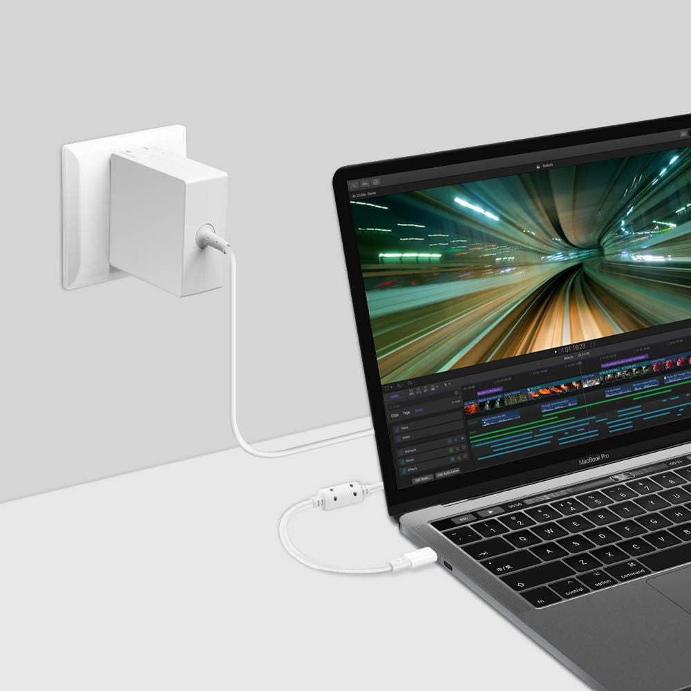 CoreParts USB-Wandladegerät 45 W – USB-C×1 – PD – EU- & UK-Stecker – für MacBook, iPad Pro – Weiss