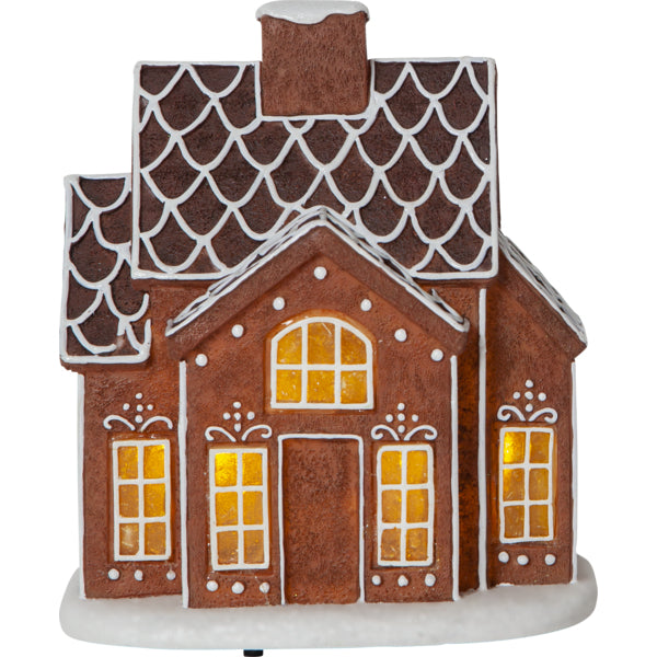 Star Trading Gingerville Dekorationsfigur – 8 × 32 × 8 cm – braun, batteriebetrieben, LED, warmweiss