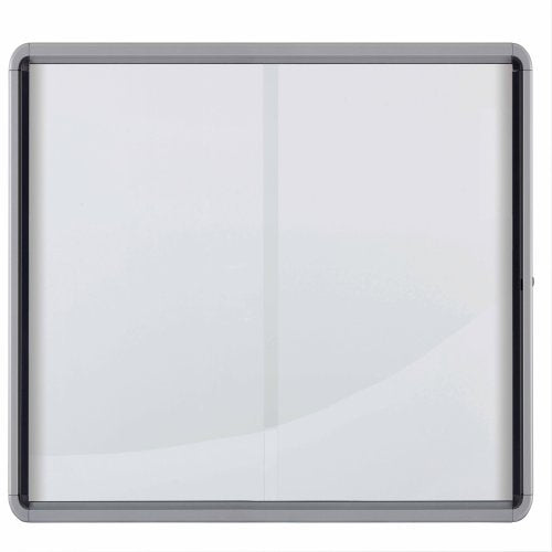 Nobo Schaukasten, 12 × A4 – Aluminium, Glas, abschliessbar, magnethaftend, 97,2 × 100 × 5,4 cm