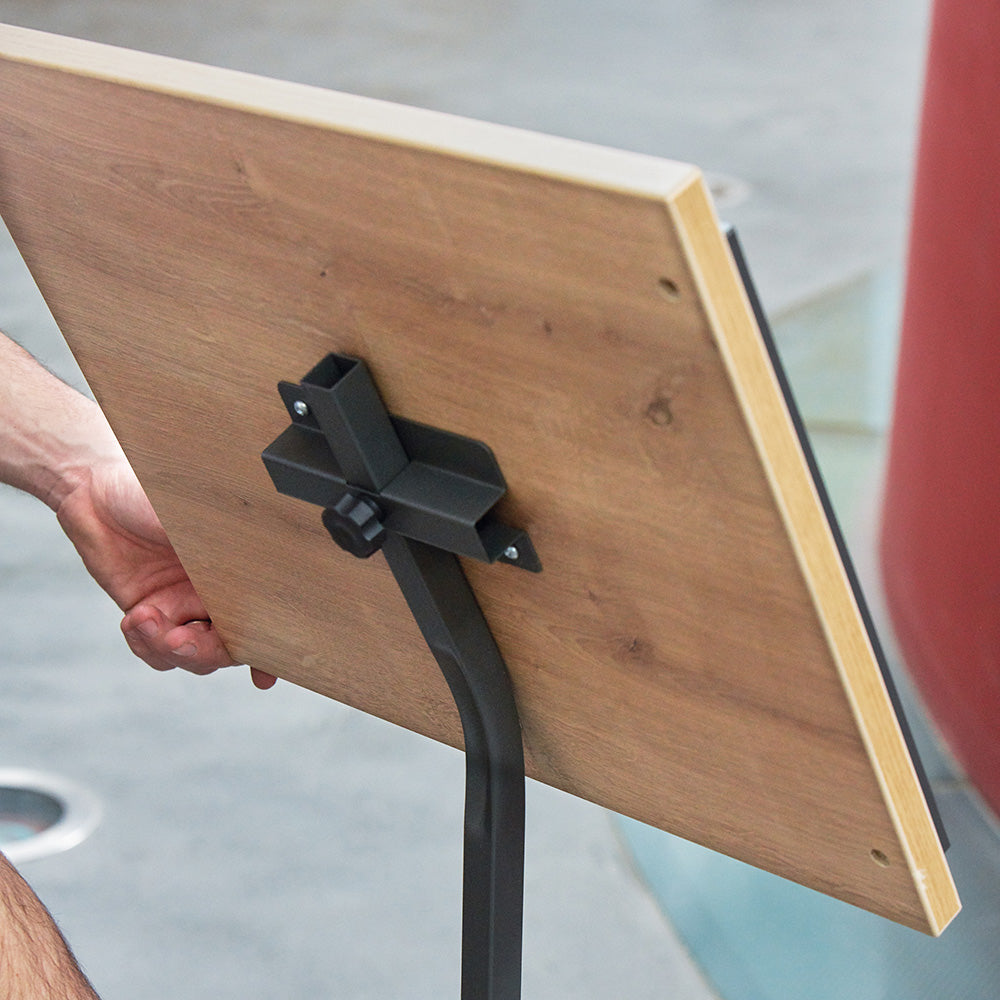 Rocada Boden-Prospektständer – für A4, braun, Holz, 400×300×1400 mm