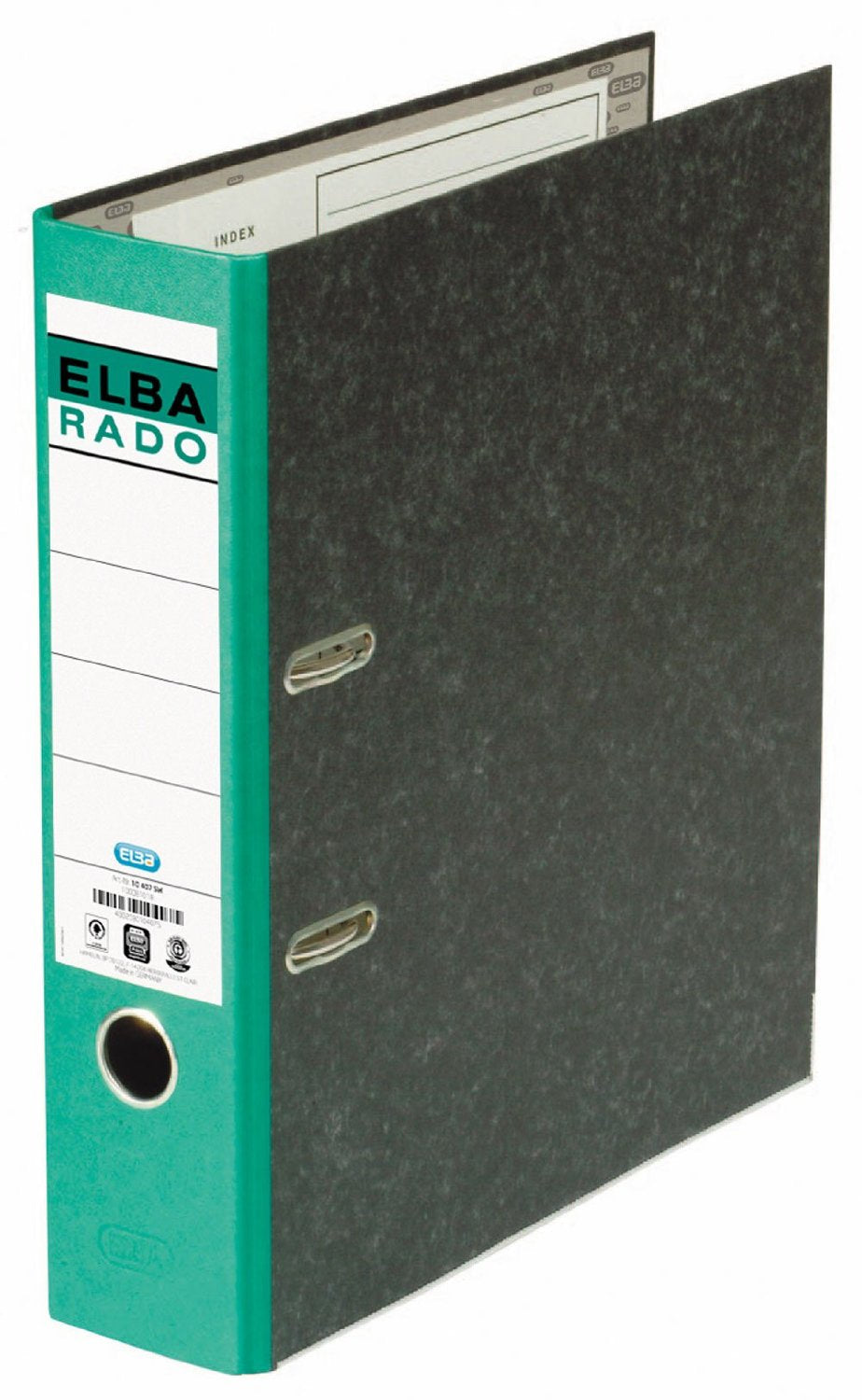 Elba Rado Wolkenmarmor Ringbuch – 2-Ring – für A4 – Rückenbreite 8 cm – Grün – 20 Stk.