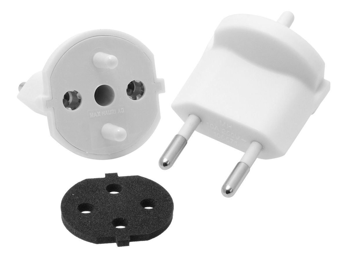 Max Hauri AG Fixadapter Typ C (CEE 7/17) zu Typ 11 (T11) – 230 V, 10 A – für EU-Konturenstecker