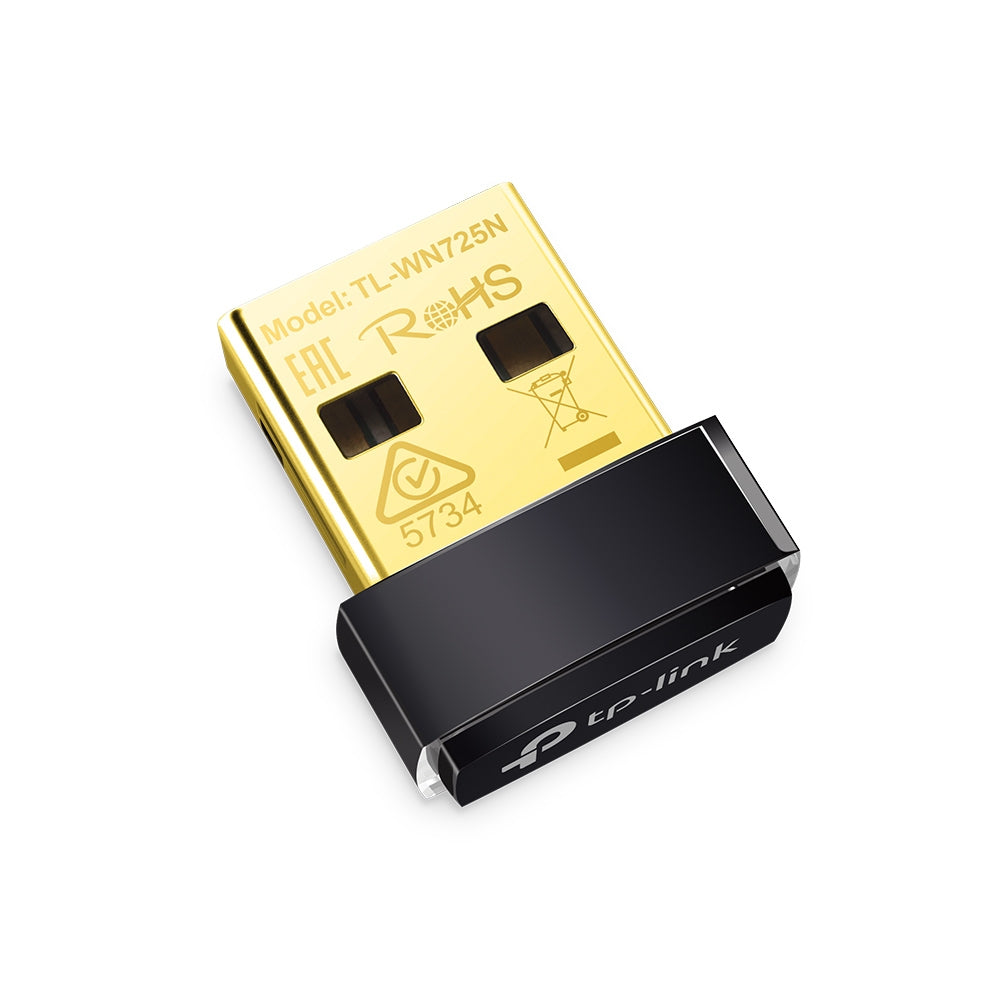 TP-Link TL-WN725N USB-WLAN-Adapter – Wi-Fi 4, 150 Mbit/s, 2,4 GHz – USB 2.0 – für Windows, macOS, Linux