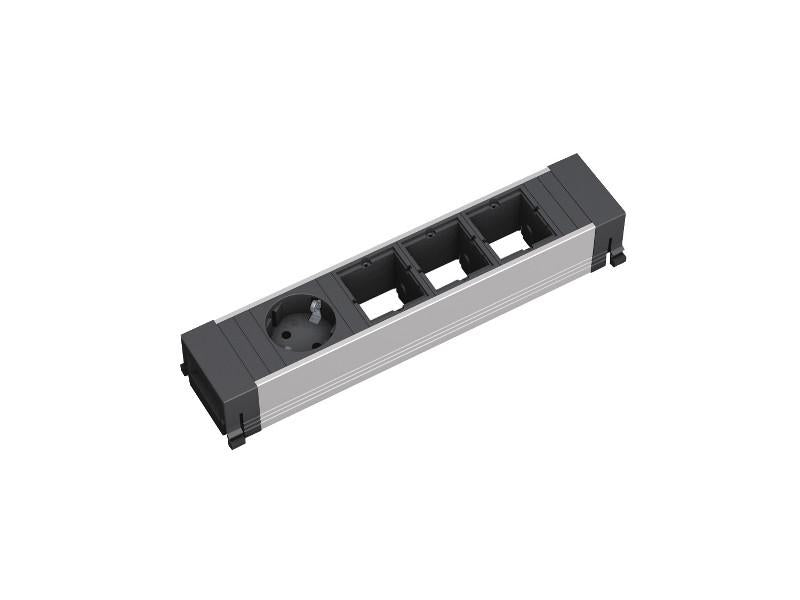 Bachmann CONFERENCE Top Frame Steckdoseneinheit – 1×Schuko (Typ E/F) + 3×ABD, Einbau