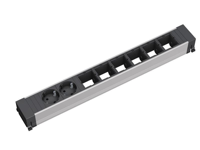 Bachmann CONFERENCE TOP FRAME X-Large Einbau-Anschlussfeld – Schutzkontakt×2, ABD×6 – Einsatz – Schwarz