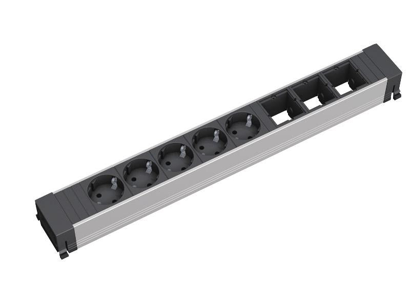Bachmann CONFERENCE TOP FRAME X-Large Steckdoseneinheit – 5×Schuko (Typ E/F) + 3×ABD, Einbau