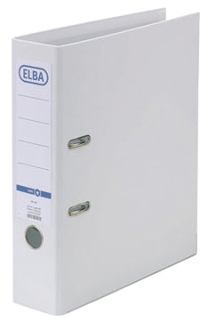 Elba Ordner rado smart Pro+ – A4 – Rücken 80 mm – weiss, Kunststoff, mit Sichttasche, mit Niederhalter