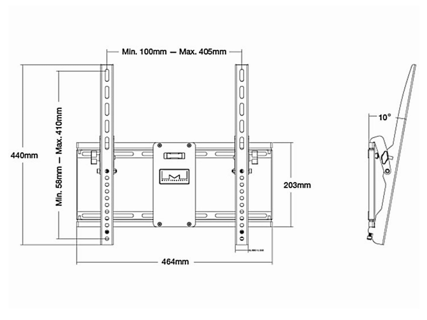 Multibrackets Neigbare Wandhalterung für 37", VESA 200×100, bis 75 kg, weiss