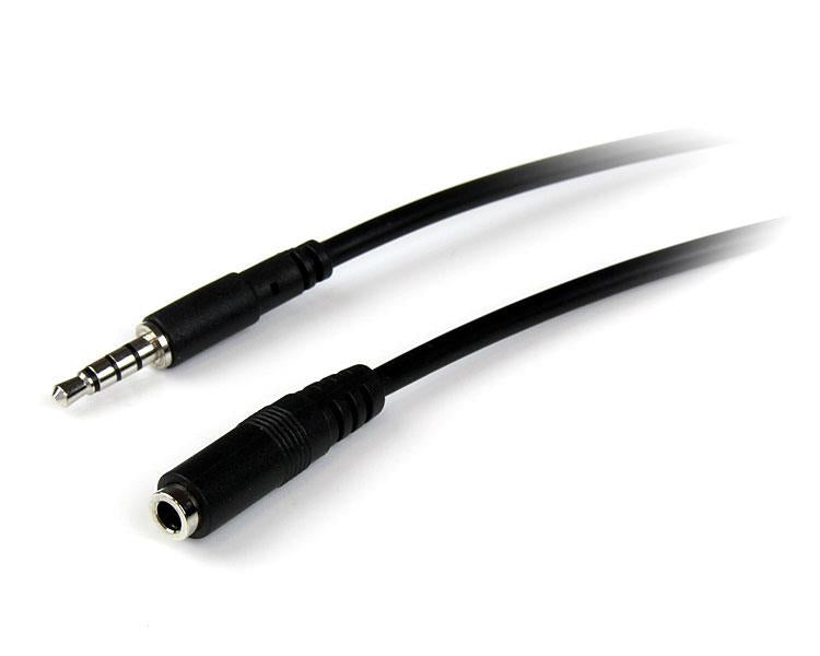 StarTech.com 3,5-mm-Klinken-Verlängerung – Stecker zu Buchse – 2 m, 4-polig, nickelbeschichtete Kontakte