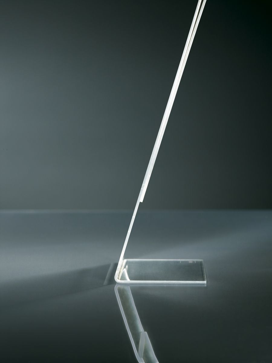 Sigel Tischaufsteller – für A5 hoch, transparent, Kunststoff, 150 × 65 × 215 mm
