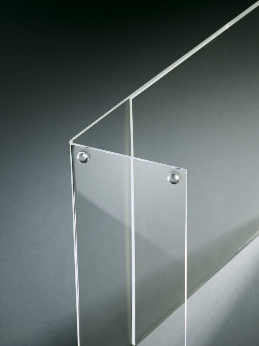 Sigel Tischaufsteller – für A6 Hochformat, Transparent, Kunststoff, 106 × 53 × 155 mm