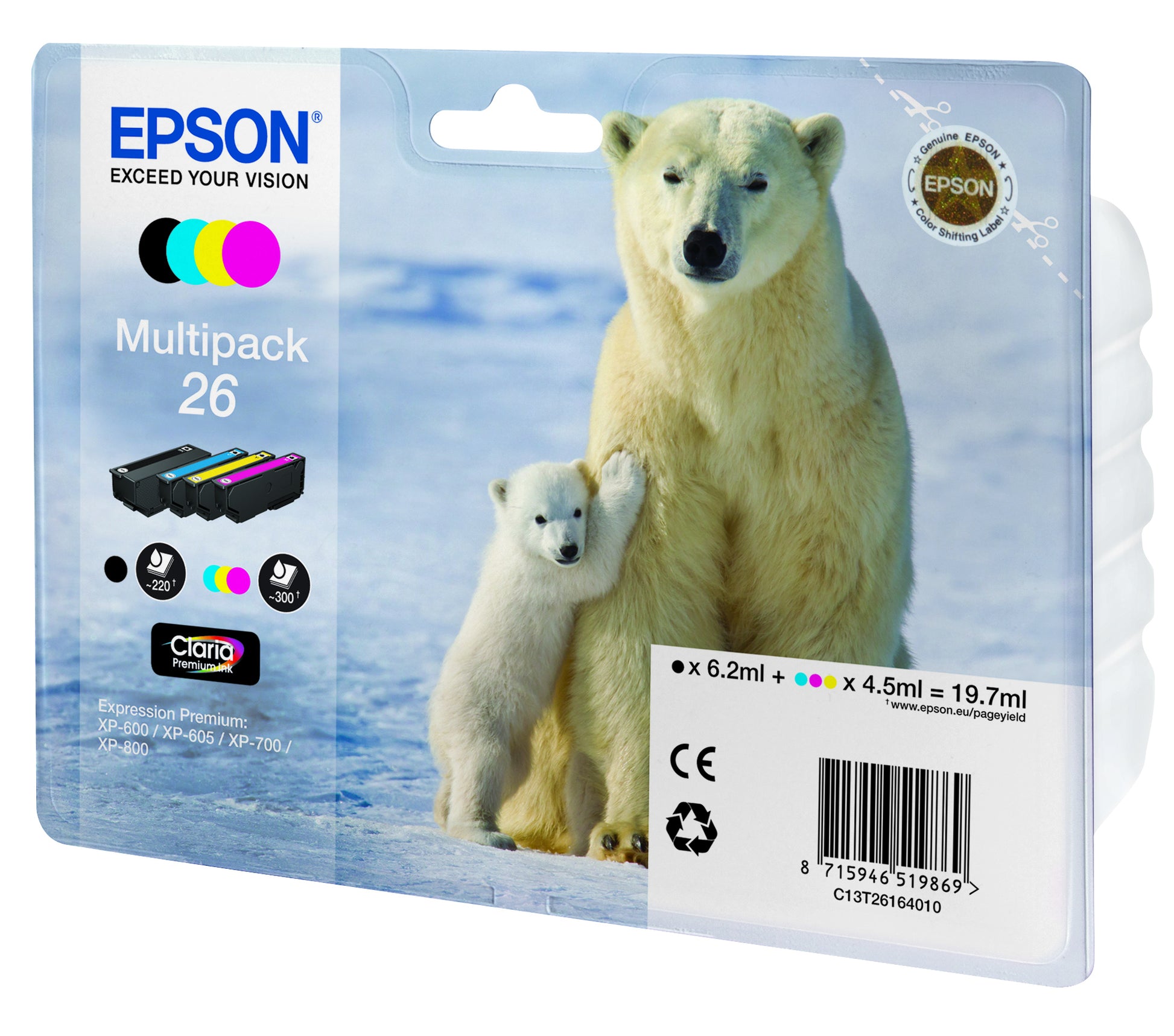 Epson Multipack Tinte – Claria Premium, 4 Farben, XP 700/800