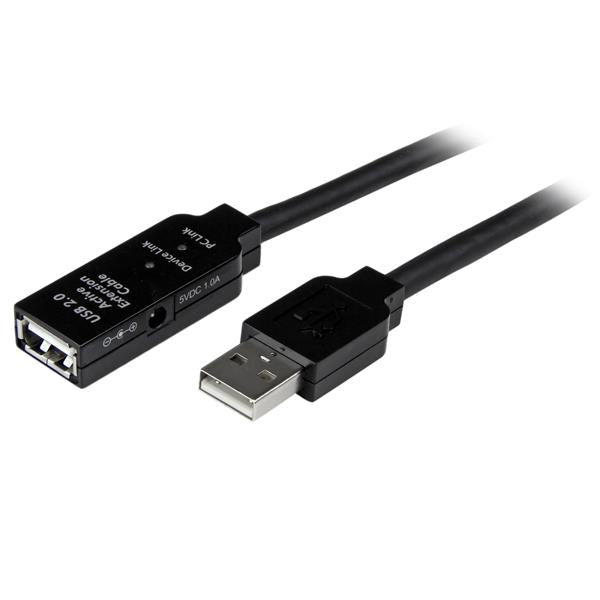 StarTech.com USB-A Verlängerungskabel (Stecker auf Buchse) – USB 2.0 (480 Mbit/s) – 35 m – Aktiv – Schwarz